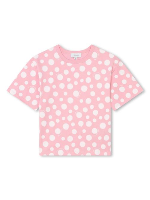 Polka-dot cotton T-shirt - Pink