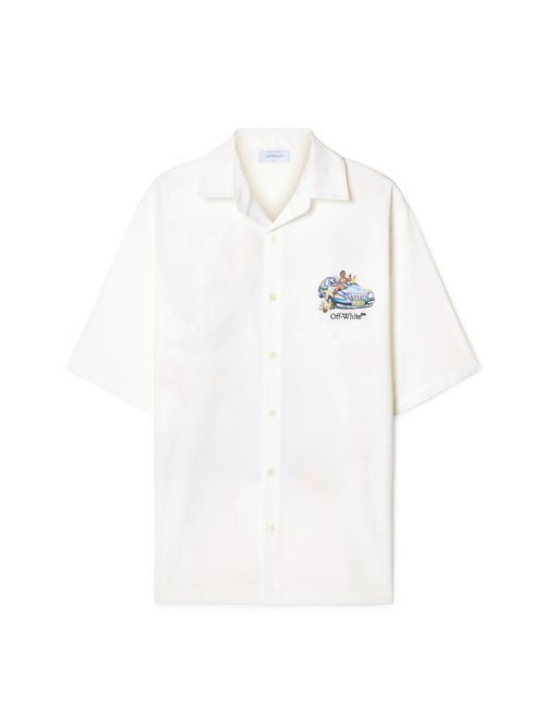 White Fresco Arrow Bowling Shirt