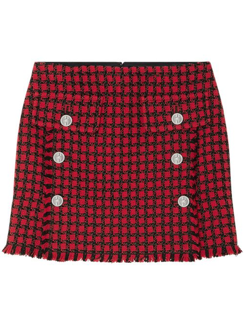 Tweed pencil skirt - Red