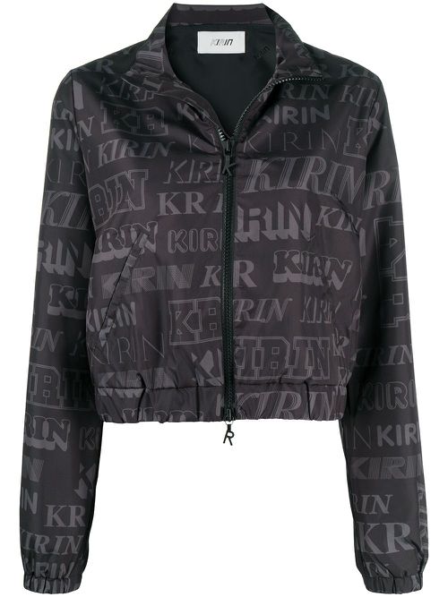 Logo print open-back jacket - Black