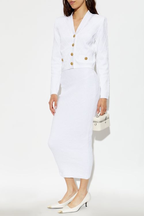 Cardigan With Decorative Pockets, Women's, White