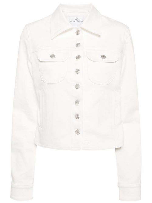Long-sleeve denim jacket - White