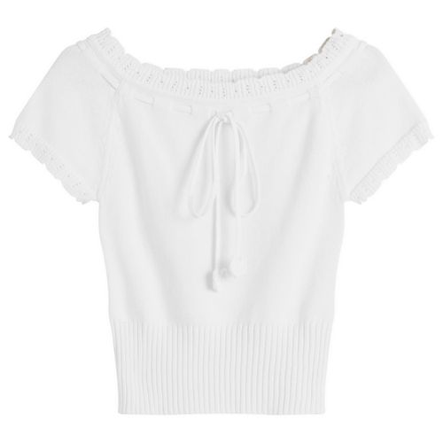 Women's Lace Knit Top in White
