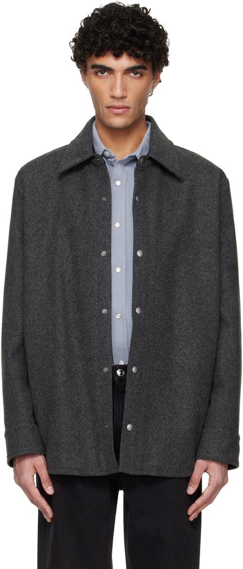 Gray Snap Closure Jacket