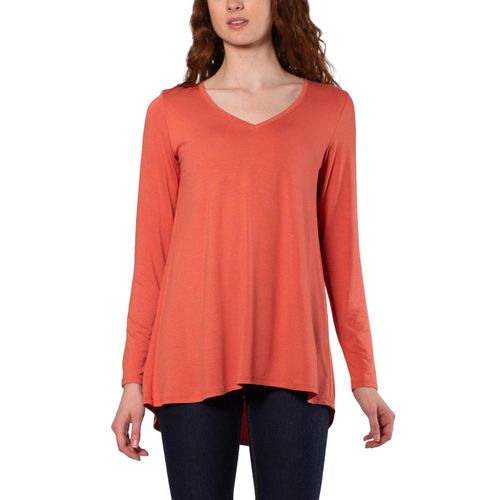 Women's Long Sleeve Tunic T-Shirt - BURNT SIENNA XL:- Burnt Sienna - Online Only