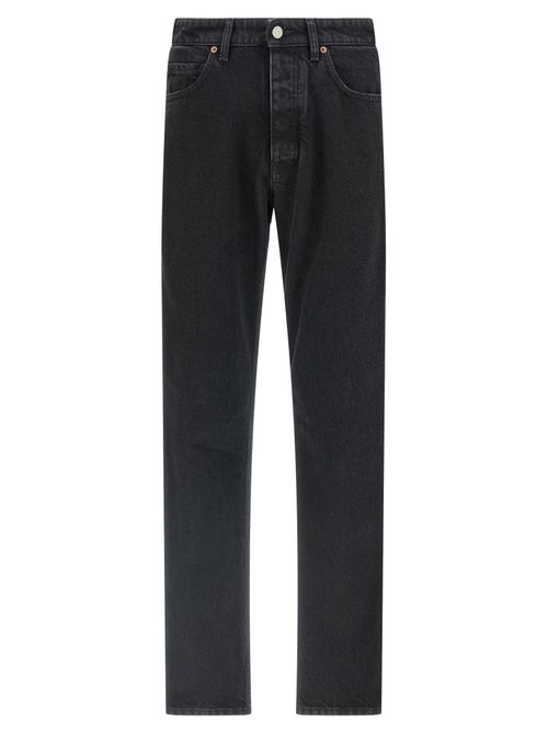 Taped Side-Stripe Jeans — Black
