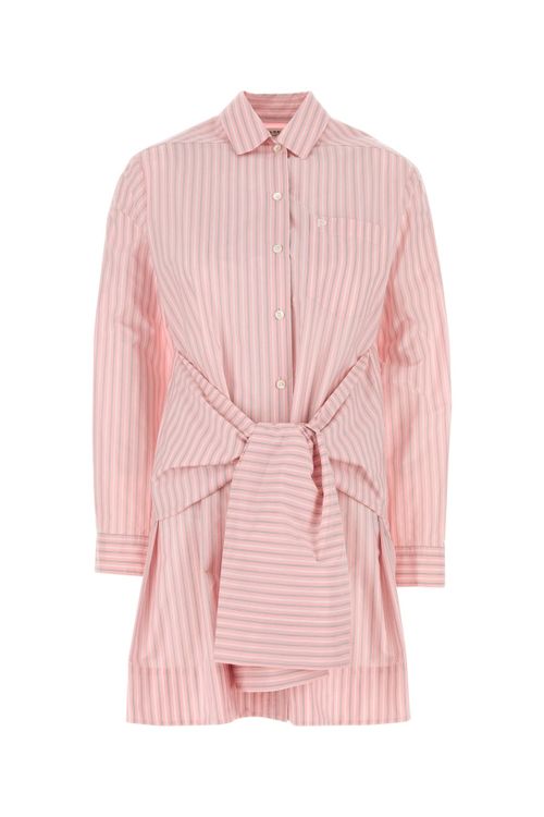 Striped Shirt Dress — Pink