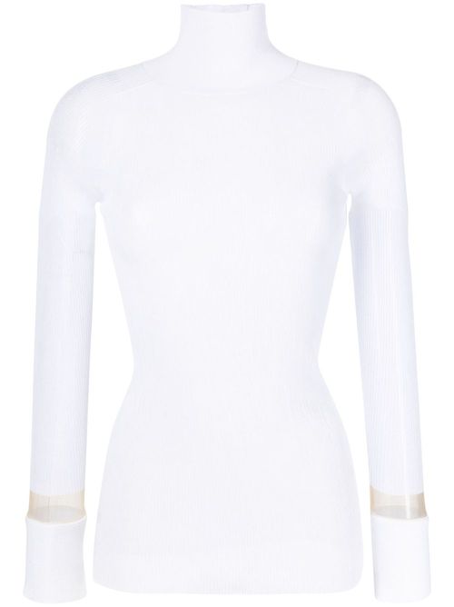 High-neck knitted top - White