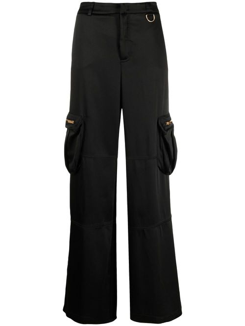 Wide-leg cargo trousers - Black