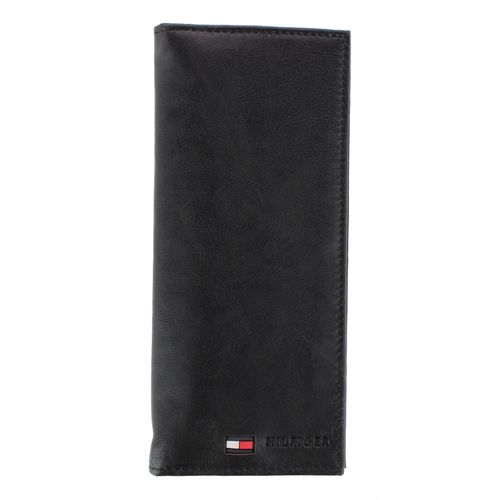 Tommy Hilfiger Men's Leather Stockton Checkbook Cover Secretary Wallet
