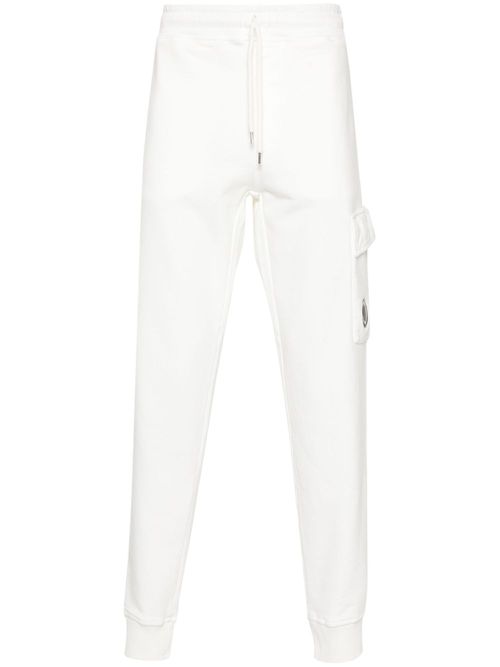 Lens-detail cotton track pants - White