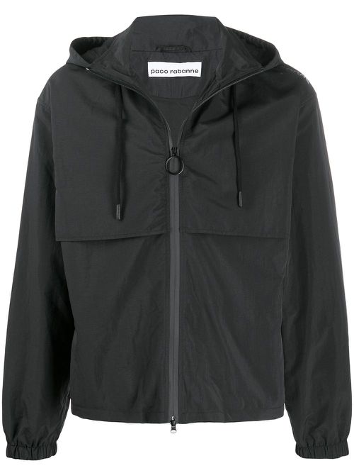 Drawstring hooded jacket - Black
