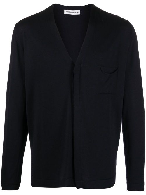 GOES BOTANICAL V-neck merino cardigan - Blue
