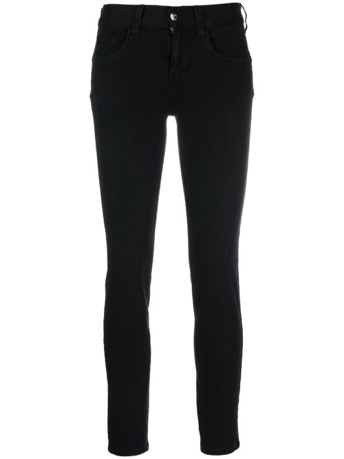 Logo-patch cotton-blend skinny jeans - Black