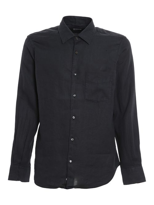 Linen shirt with patch pocket