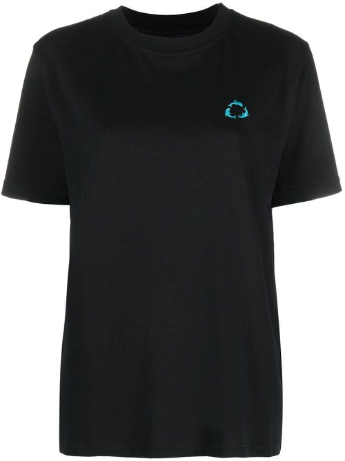 Slogan-print crew-neck T-shirt - Black