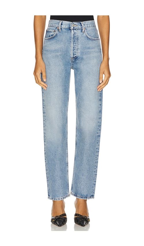AGOLDE 90s Pinch Waist High Rise Straight Jeans in Denim-Light