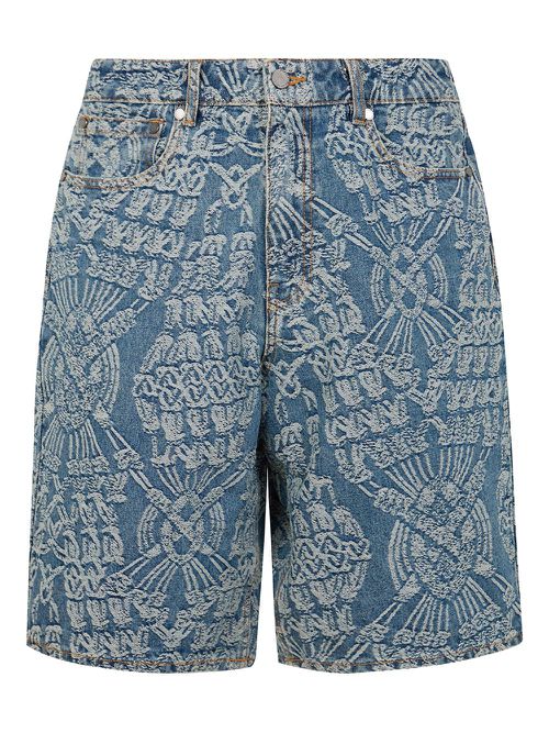 Cotton denim shorts - Blue