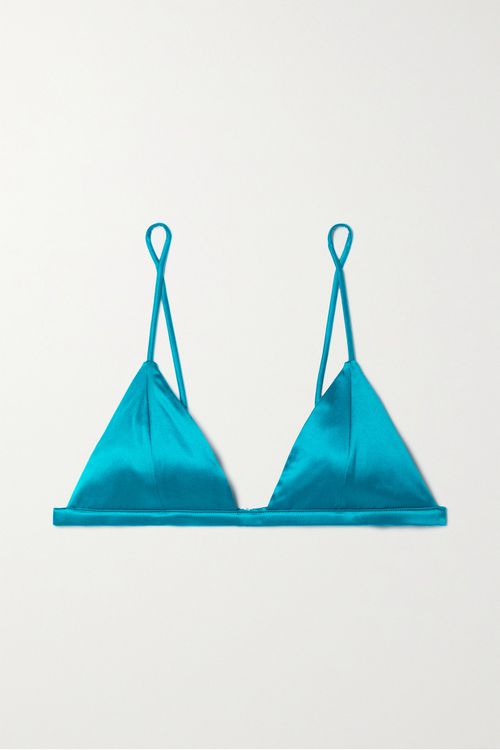 Luxe Stretch-silk Satin Soft-cup Triangle Bra