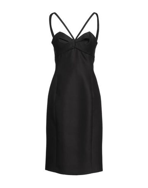 Woman Midi dress Black Size 6 Wool, Silk