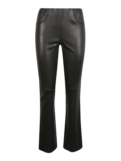Leather Flared Leg Trousers