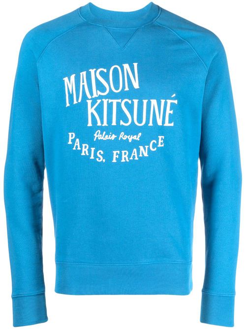 Logo-print cotton sweatshirt - Blue