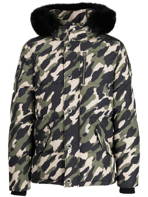 Camouflage-print padded coat - Green