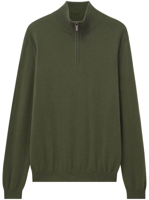 Half-zip cashmere jumper - Green