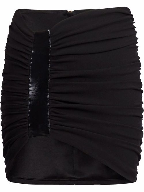 High-waisted gathered skirt - Black
