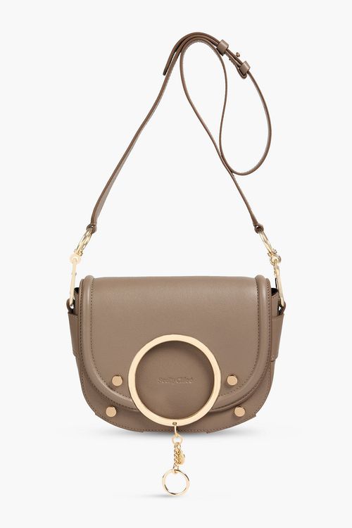 Mara pebbled-leather cross-body bag