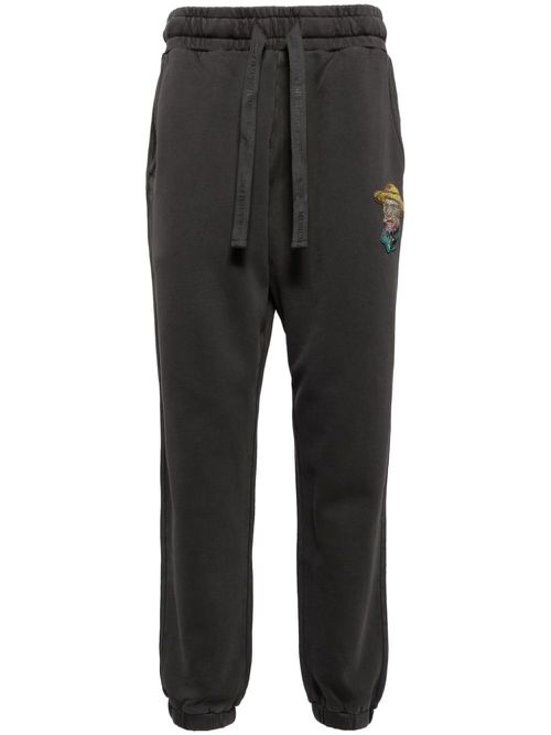 Graphic-patch track pants - Grey