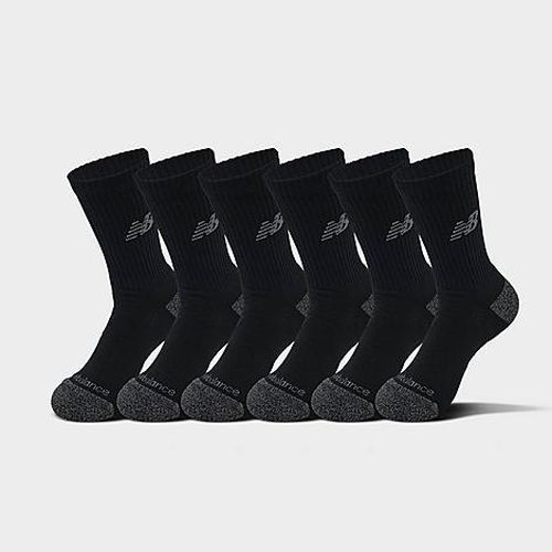 Active Crew Socks (6-Pack) in Black/Black