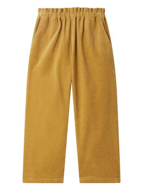 Elastic-waist corduroy trousers - Yellow