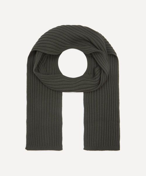 Women's Spaghetti Ribbed Scarf Khaki
