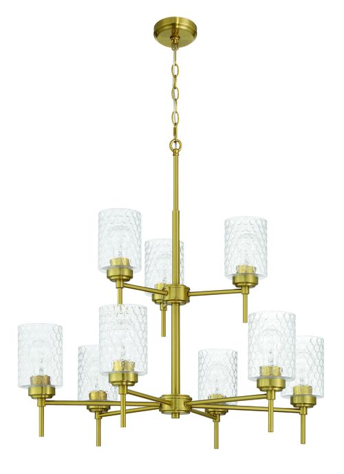 Satin Brass Chandelier from the Claire Collection