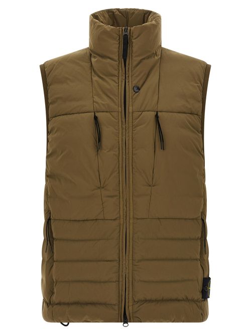 Down-Padded Polyamide Vest — Green