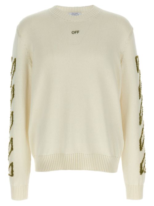 Logo-Embroidered Cotton Sweater — Beige