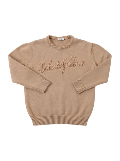 Embroidered Logo Cotton Knit Sweater