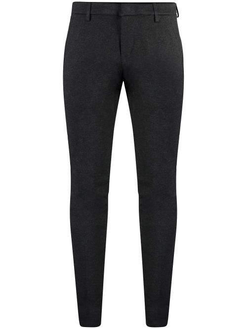 Houndstooth-pattern chinos - Black