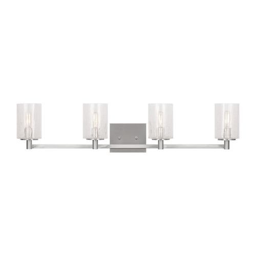 Brushed Steel Wall Bathroom Vanity Light from the Parker Collection