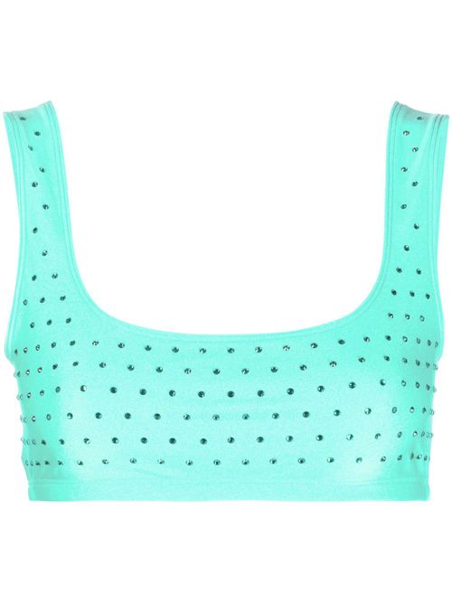 Rhinestone-embellished crop top - Blue
