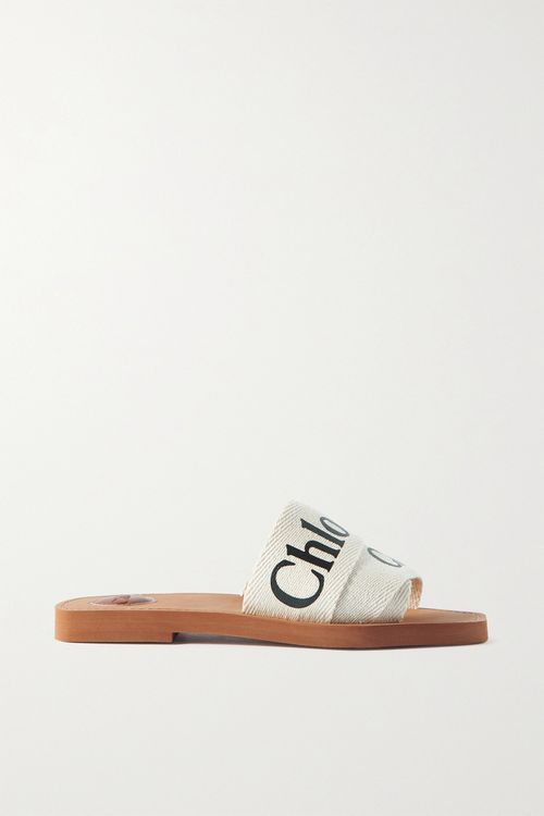 Woody Logo-print Canvas Slides