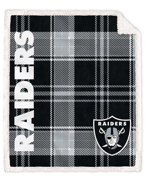 Las Vegas Raiders Nfl Team Classic Plaid Sherpa Throw