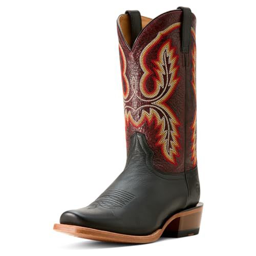 ARIAT BMVY9 Mens Deep Water Western Boot Distressed Black Piraruci/Ancient Black