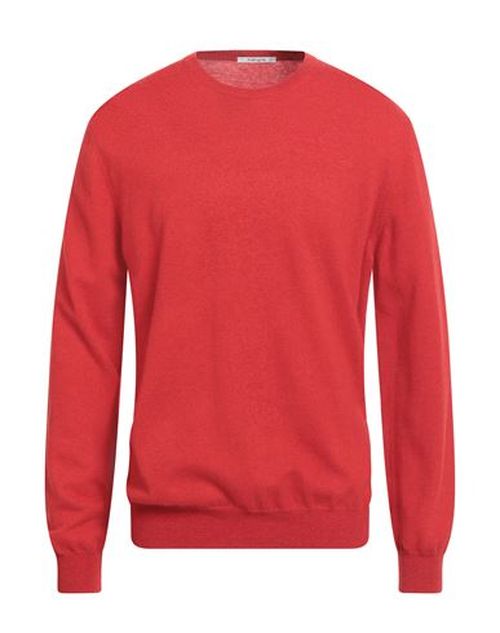 Man Sweater Tomato red Size 40 Wool