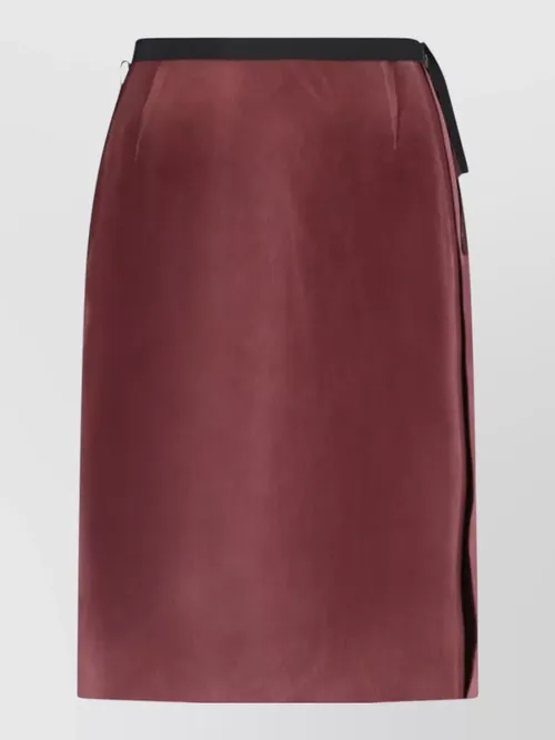 Maison Margiela - knee length skirt contrast waistband darts slit