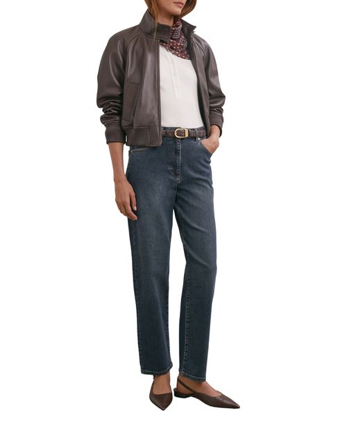 Women's Mid-Rise Straight-Leg Jeans - Antique Mid Blue