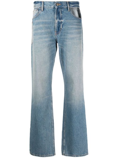 Cut-out straight-leg jeans - Blue