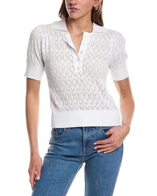 Textured Polo Sweater