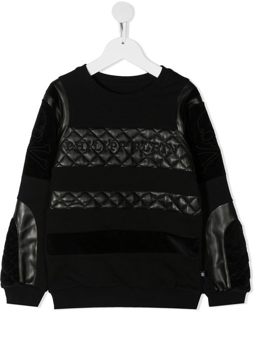 Quilted finish sweatshirt - Black